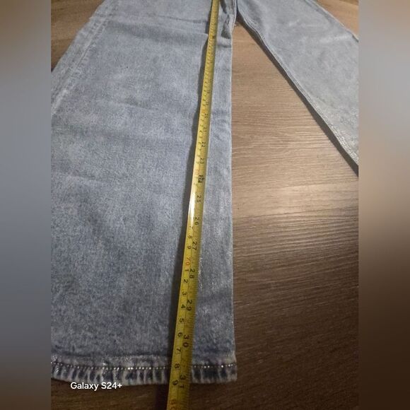 American Eagle Outfitters Shimmering Silver Flare Jeans - Picture 5 of 14